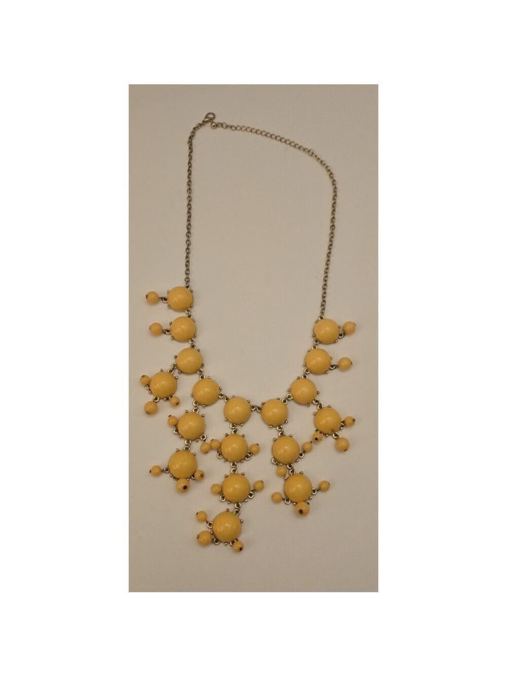 Yellow Foil Beaded 2 Layer Necklace
